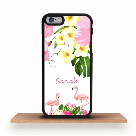 Flamingo And Flowers Iphone Case Personalised By Crank