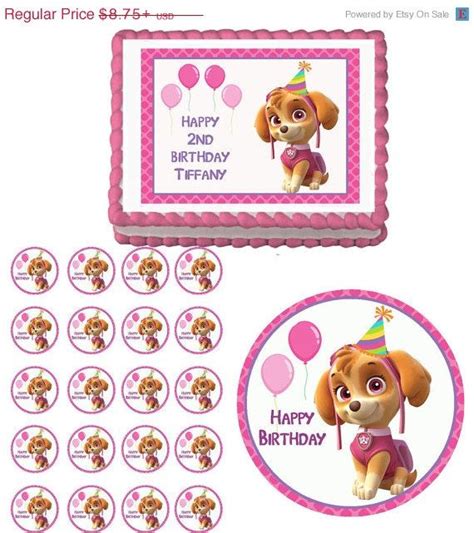 Sale Paw Patrol Skye Edible Birthday Party Cake And Cupcake Topper