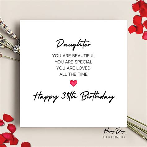 Daughter Birthday Card Poem Birthday Card For Daughter 30th Etsy Uk