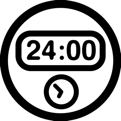 24 Hours Round Clock Vector Svg Icon Svg Repo