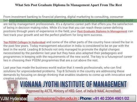 Ppt What Sets Post Graduate Diploma In Management Apart From The Rest