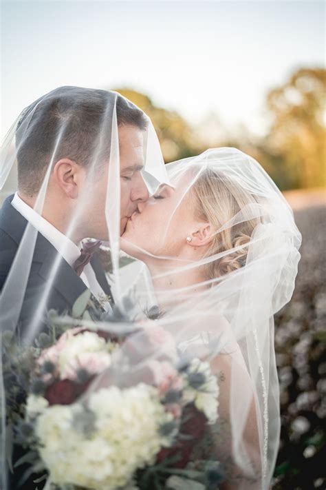 Bride And Groom Kissing Under Veil Wedding Pictures In A Cotton