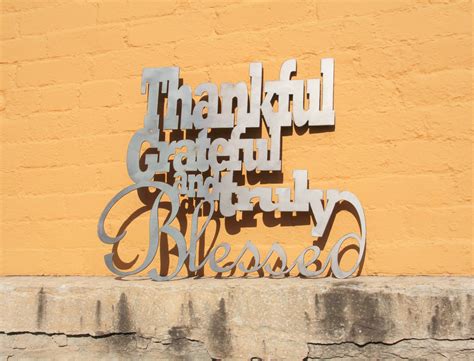 Metal Wall Sign Thankful Grateful And Truly Blessed Madison Iron And