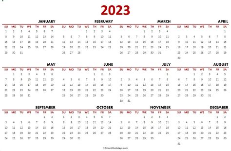 2023 Calendar Template Online January To December 2023 Calendar