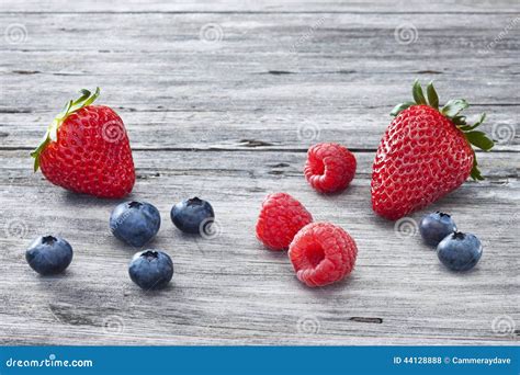 Berries On Wood Background Stock Photo Image Of Blueberry 44128888