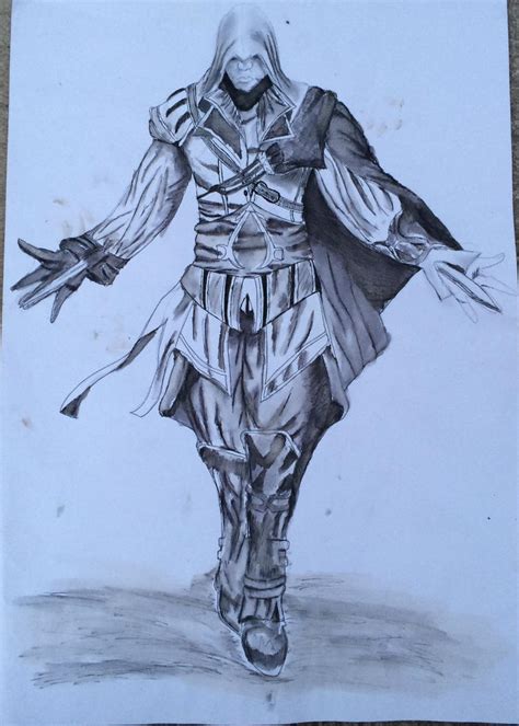 Assassin S Creed Ezio Pen Drawing By Pxdmeamidala On Deviantart