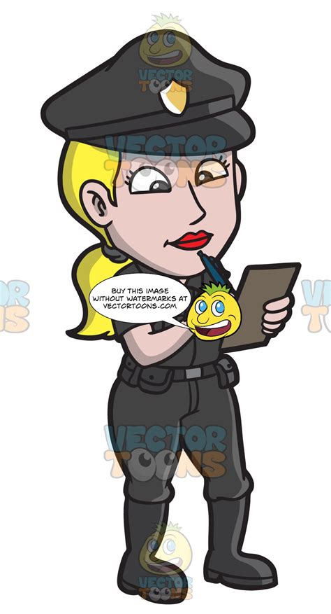 A Female Police Officer Writing A Ticket Clipart Cartoons By Vectortoons