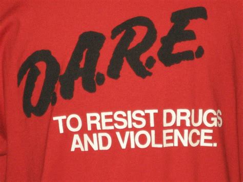 1990s Dare To Resist Drugs And Violence Logo Mens Red Shirt Xl