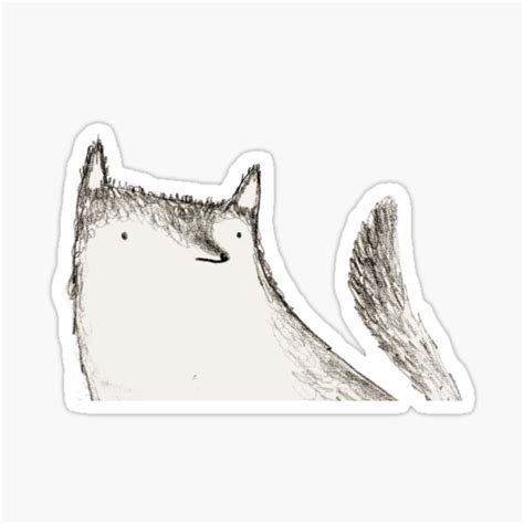 Gray Fluffy Wolf Sticker By Sophiecorrigan Redbubble
