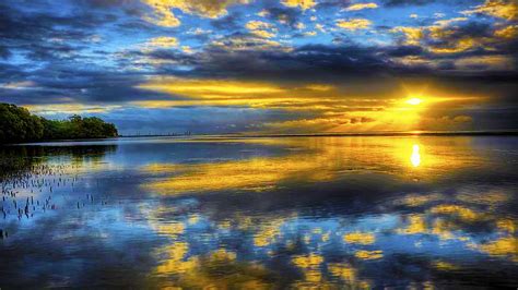 Sunset Clouds Landscapes Nature Horizon Sea Shorelines Sea