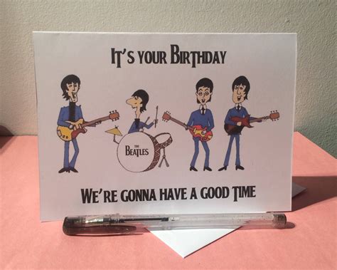 Beatles Birthday Card Musical Card Design Template