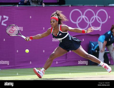 Serena Williams Usa In Action At Wimbledon During The Olympic Games