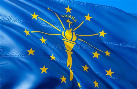 Indiana Flag 3d Waving Usa State Flag Design The National Us Symbol