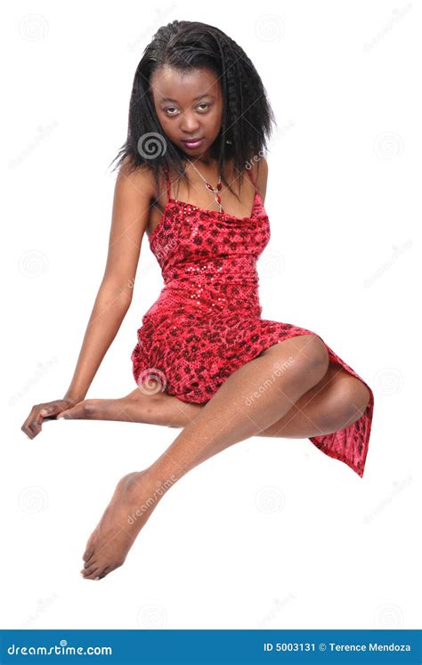 fille africaine attirante en rouge image stock image du expression adulte 5003131