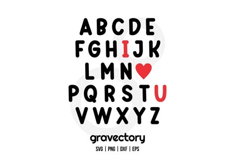 Alphabet I Love You SVG - Gravectory