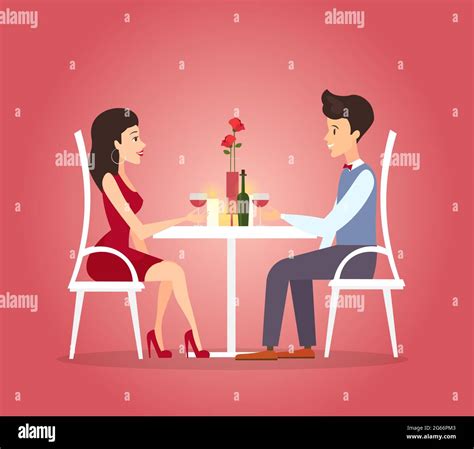 Couple Sitting Table Together Stock Vector Images Alamy