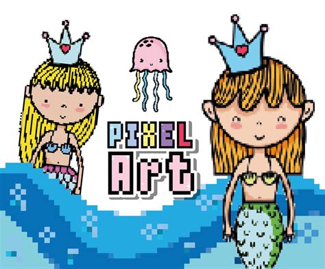 Pixel Art Aquatic World Cartoons 651698 Vector Art At Vecteezy