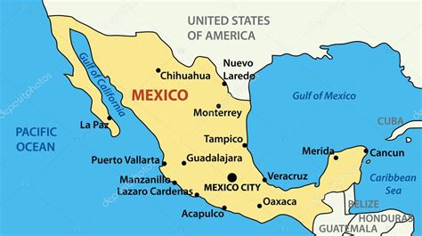 Ilustración Vectorial Mapa De Estados Unidos Mexicanos 2023