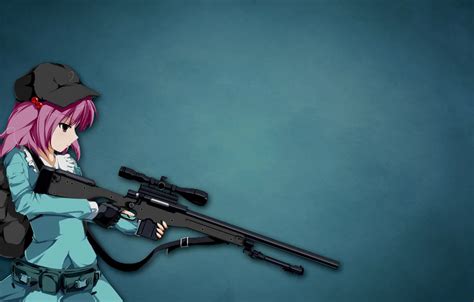 Wallpaper Gun Hitman Weapon Anime Sniper Assassin Asian Japanese Bishojo Sniper Girl