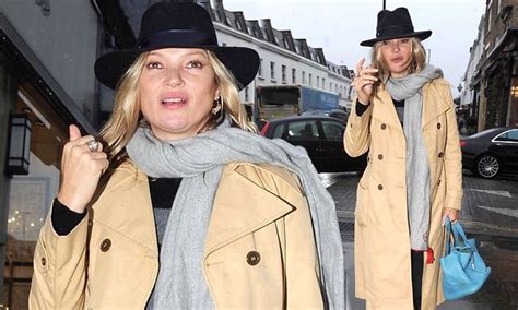 Kate Moss Cuts A Trendy Figure In A Stylish Coat In London