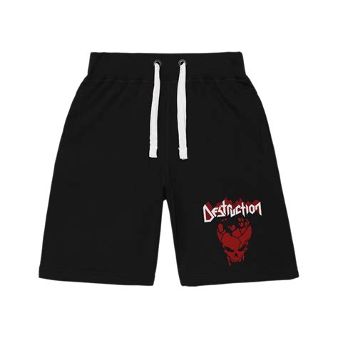 Shorts Destruction Logo And Skull Black Destruction Shop