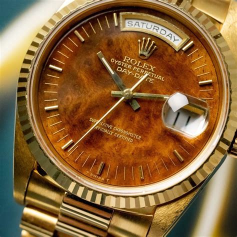 Rolex Day Date 18238 Wood Dial Amsterdam Vintage Watches