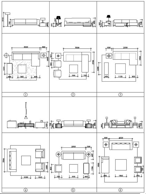Autocad Drawing Of Sofa Elevations Drawing Room Furniture Autocad