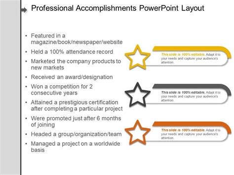 Professional Accomplishments Powerpoint Layout Powerpoint Slide