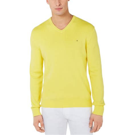 Calvin Klein Calvin Klein Mens Ribbed V Neck Pullover Sweater
