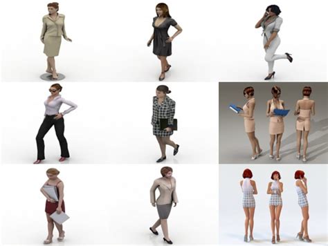 10 realistic businesswoman free 3d character models open3dmodel