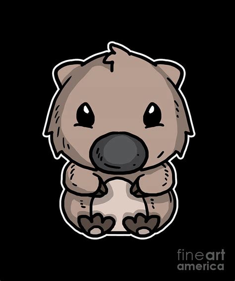 Cute Wombat Animal T Digital Art By J M
