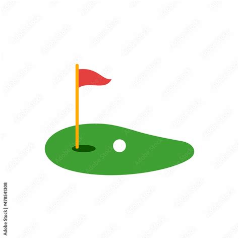 Golf Course Flagstick And Golf Ball Icon Vector Stock Vector Adobe