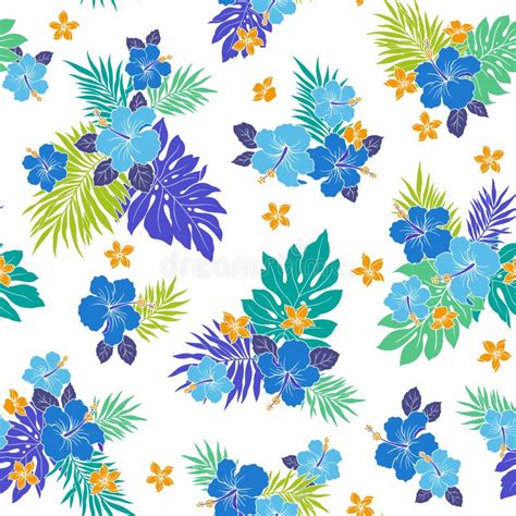 Hibiscus Flower Pattern Stock Illustration Illustration Of Leaf 61290262