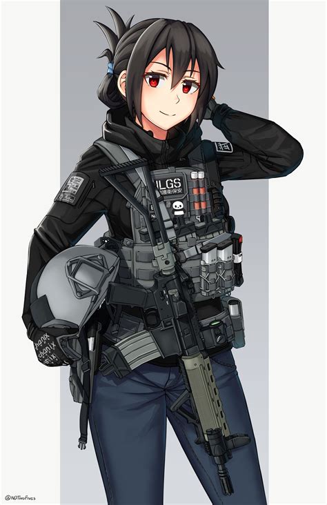 4k Anime Original Characters Tactical Messy Anime Girls Gun Hd