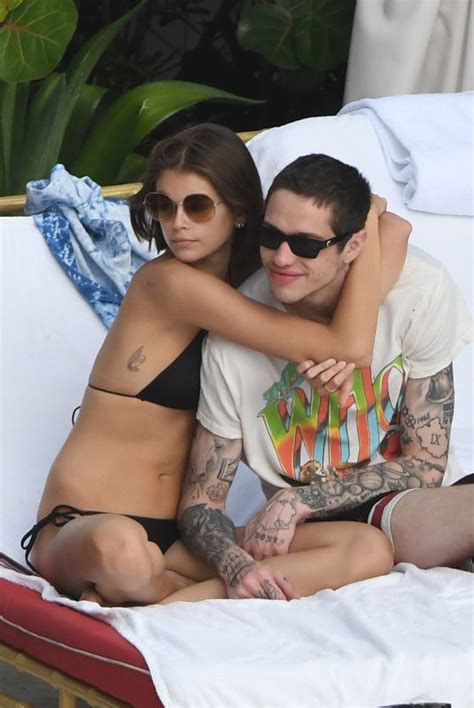 KAIA GERBER In Bikini And Pete Davidson At A Pool In Miami