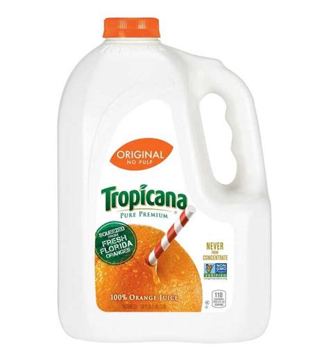 Tropicana Pure Premium Original No Pulp 100 Orange Juice 128 Oz Bottle