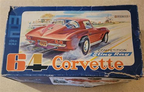 Vintage Open Box Mpc 1964 Corvette Sr Model Kit 125 Scale 1964