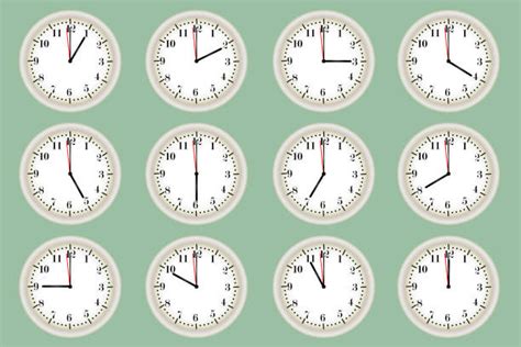 Clocks With Different Times Illustrations Royalty Free Vector Graphics