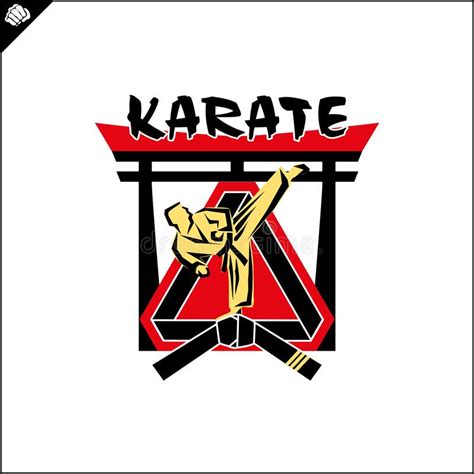 Karate High Kick Emblem Martial Art Symbol Design Stock Vector