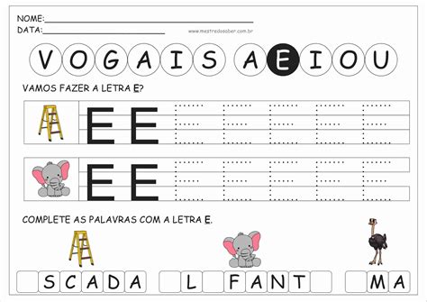 Atividades Educação Infantil Vogais Pontilhadas