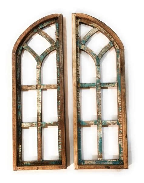 Walmart.com has been visited by 1m+ users in the past month Rustic Turquoise Farmhouse Wooden Wall Window Arches Set ...