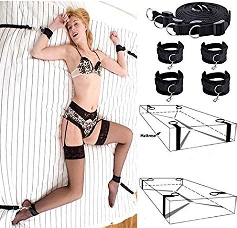 S X Handcuffs Set Kit Restraints For Women Couples Under Bed Straps Set System Play With Furry