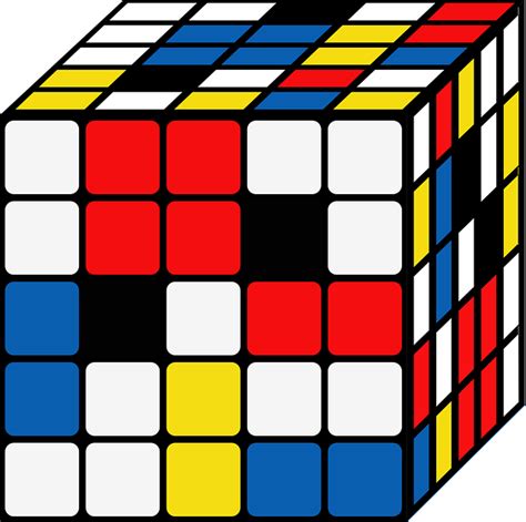 Graphic Mondrian Rubiks Cube Free Vector
