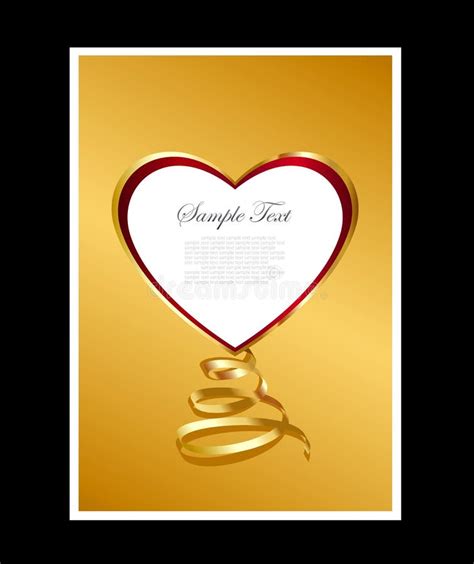 Gold And Red Heart Background Stock Vector Illustration Of Heart
