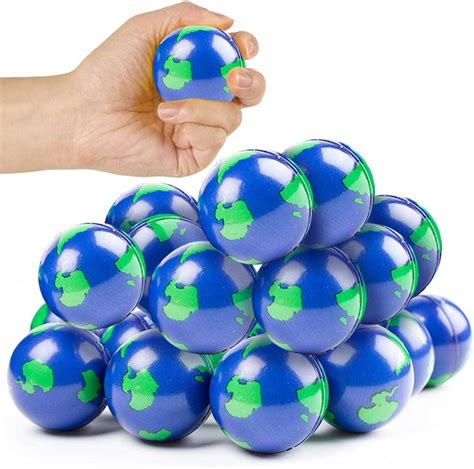 Artcreativity 2 Inch Earth Globe Stress Balls For Kids And