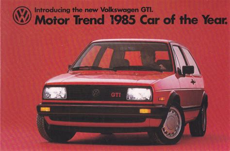 Volkswagen Golf Gti Motor Trend Car Of The Year 1985 Us Postcard