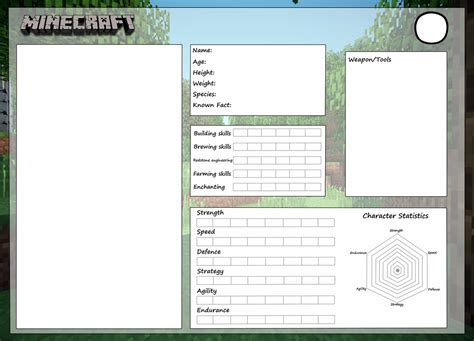 Minecraft Reference Sheet Template By Cobaltglacier On