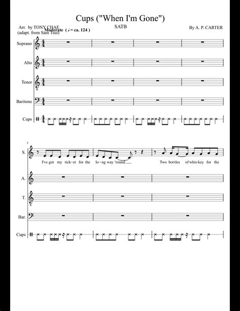 Cups Satb Sam Tsui Sheet Music For Voice Percussion Download Free