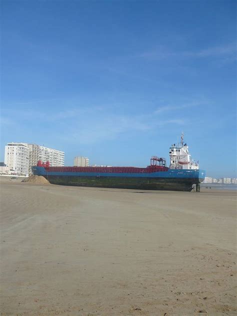Dutch Cargo Ship Beached In France ~ Great Panorama Picture