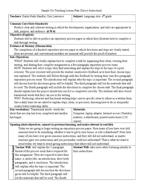 How To Lesson Plan Paragraph Lesson Plan